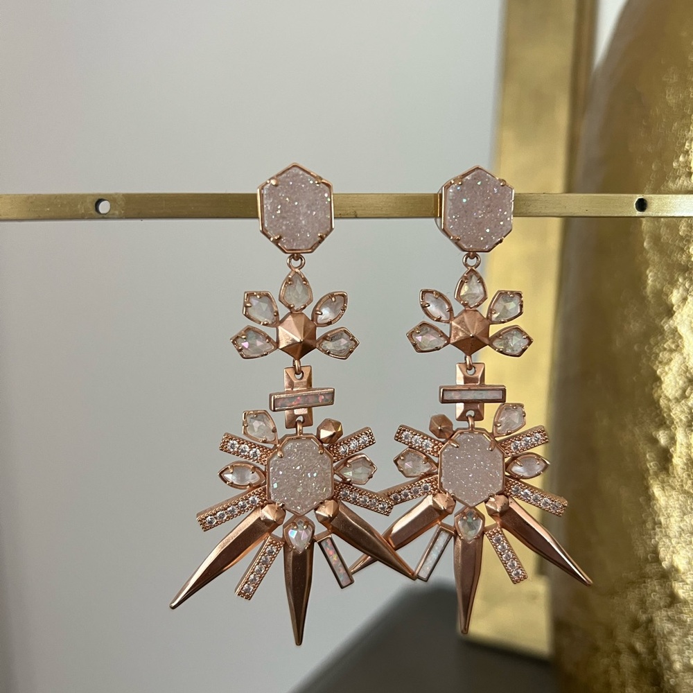 Kendra Scott Rose Gold Statement Earrings